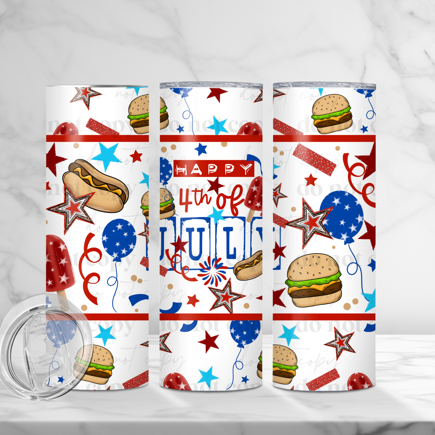 HAPPY 4TH OF JULY 20OZ SKINNY TUMBLER