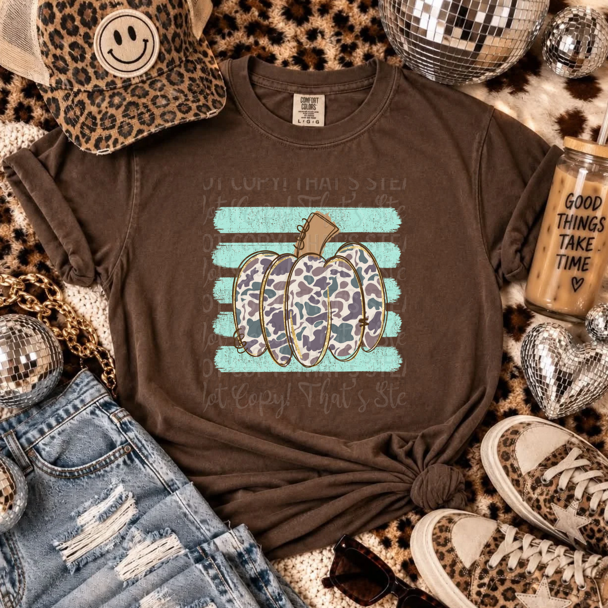 Camo Print Pumpkin Tee