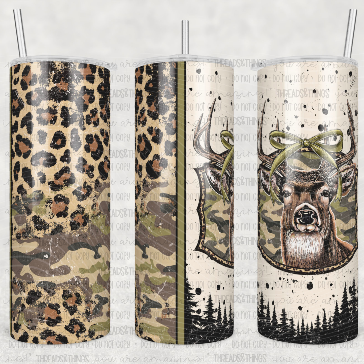 BUCK WITH BOW SEASON 20OZ SKINNY TUMBLER