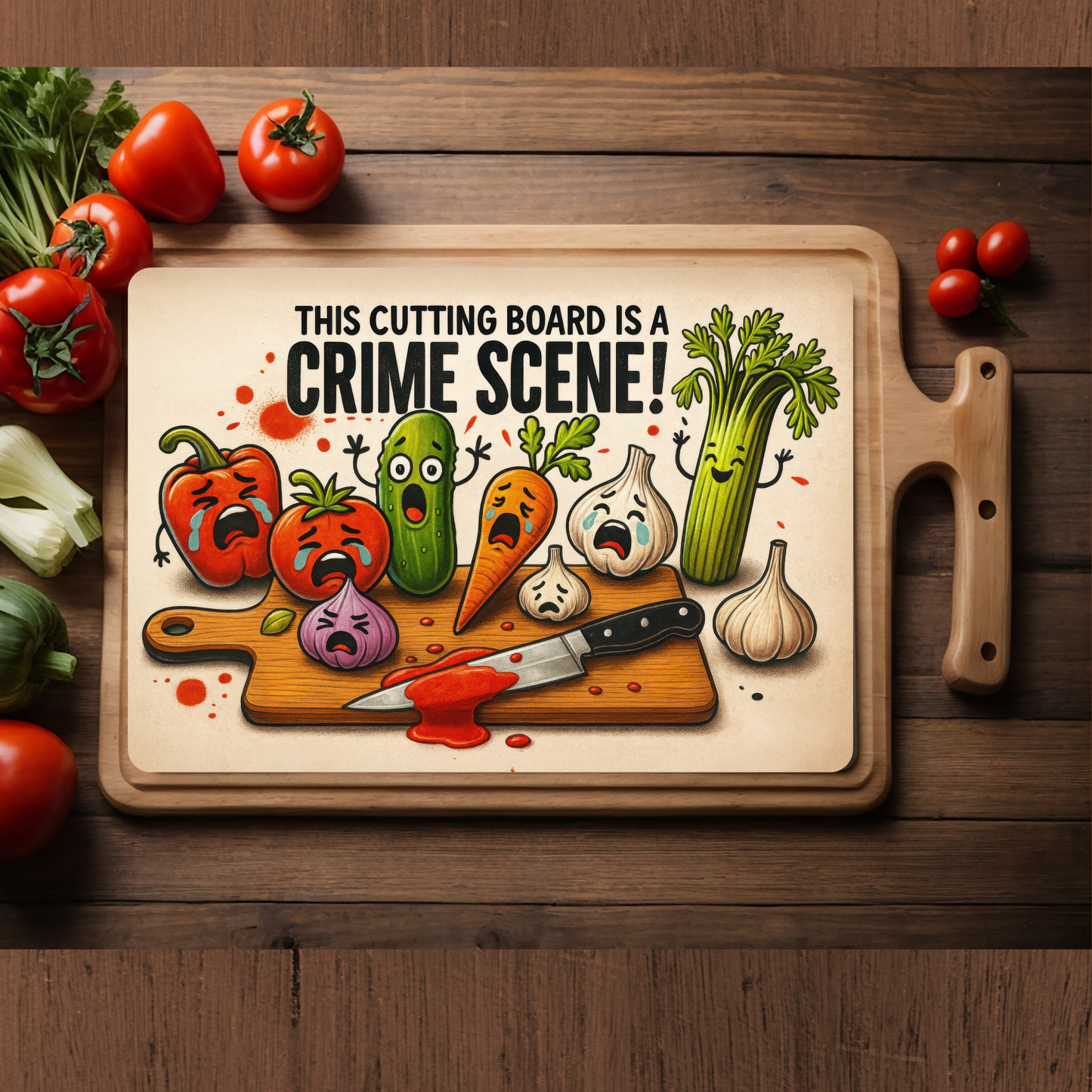 Crime Scene Glass Cutting Board