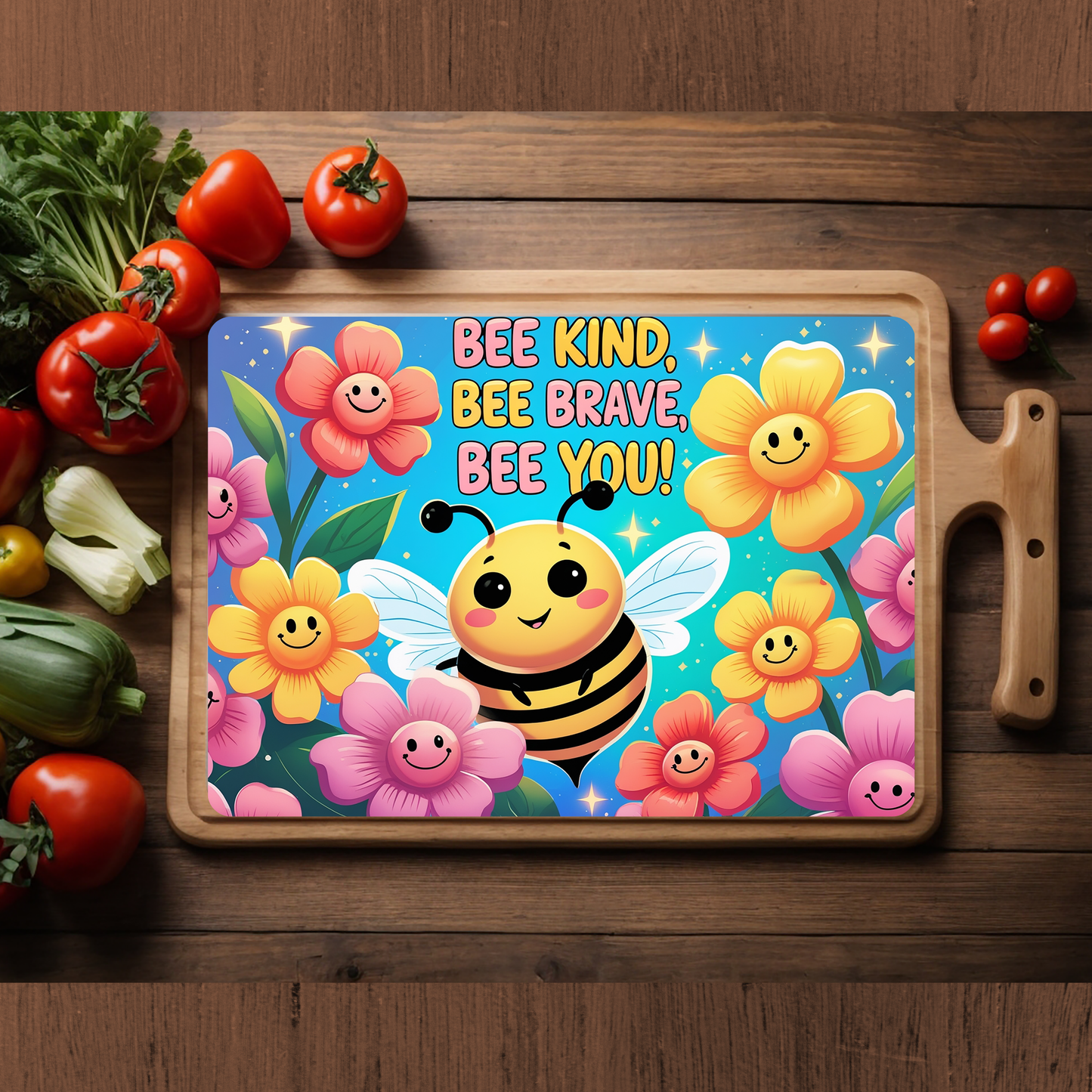 Bee Kind Glass Cutting Board
