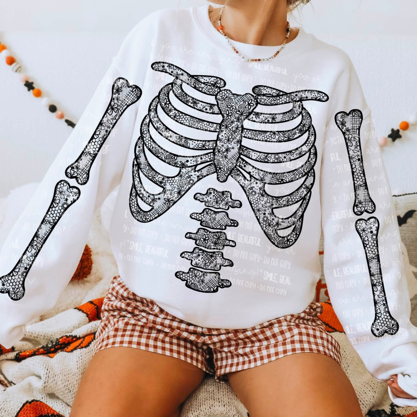 Lace Skeleton DTF Shirt