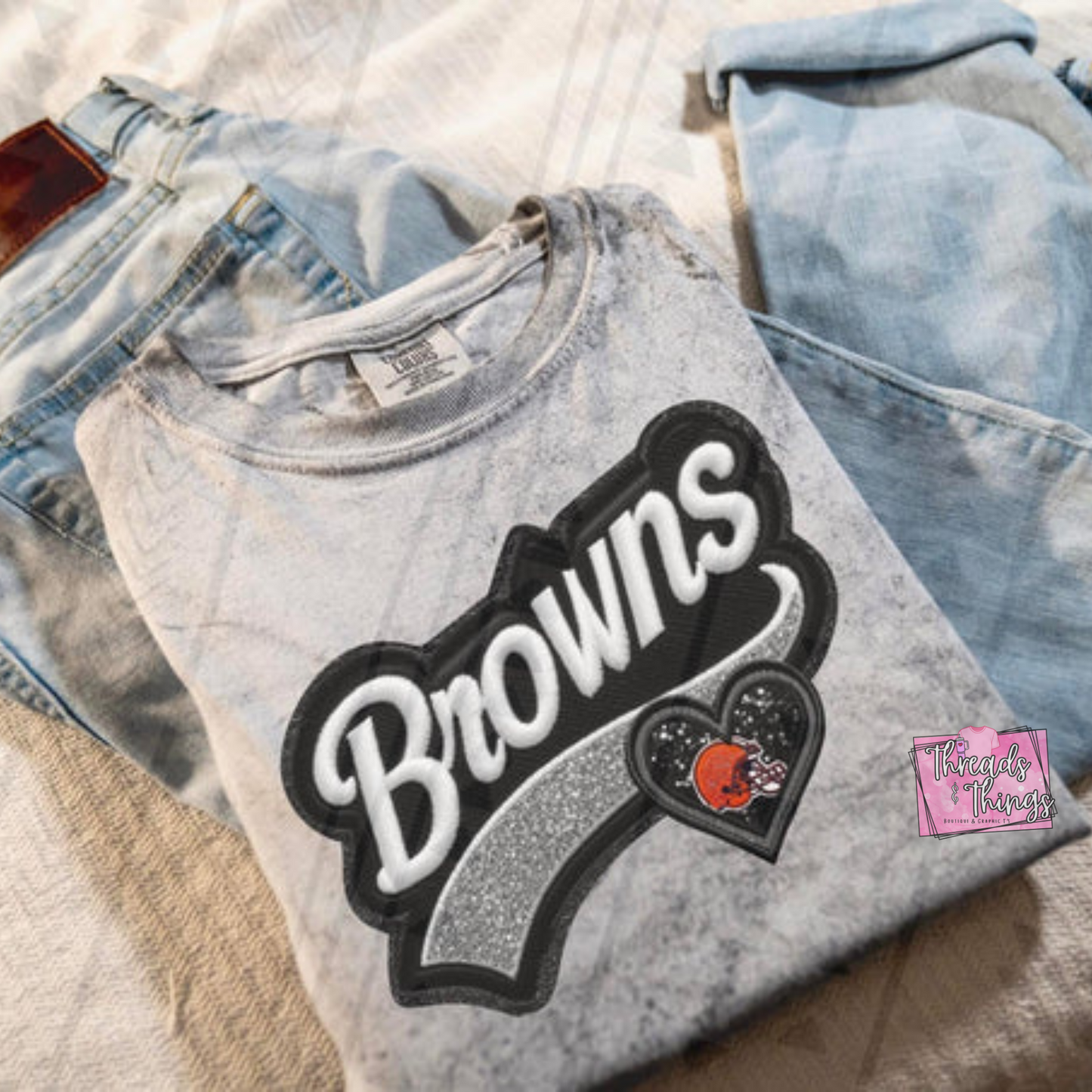 Glittery Heart Mascots DTF Crewneck Sweatshirts