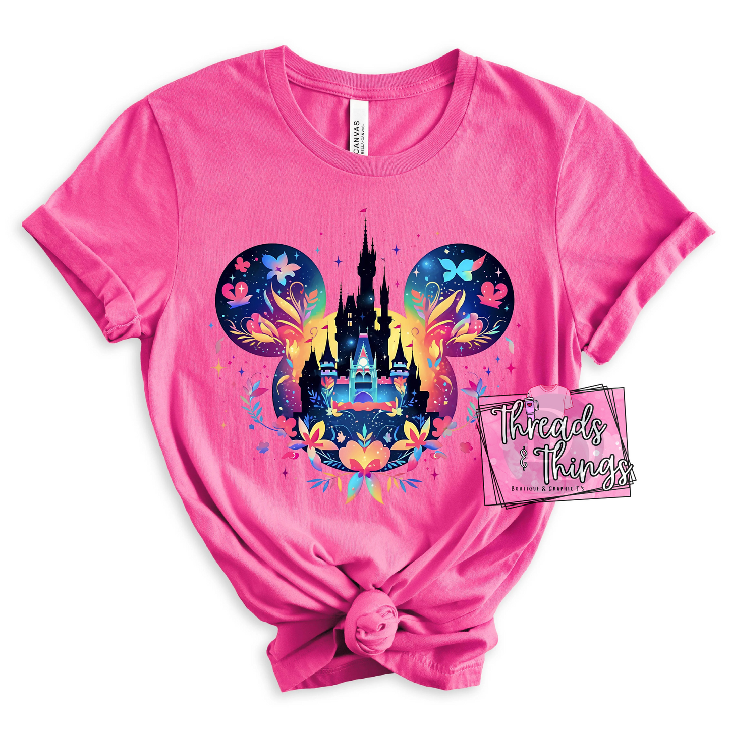 Bright Floral Magical Castle T-Shirt
