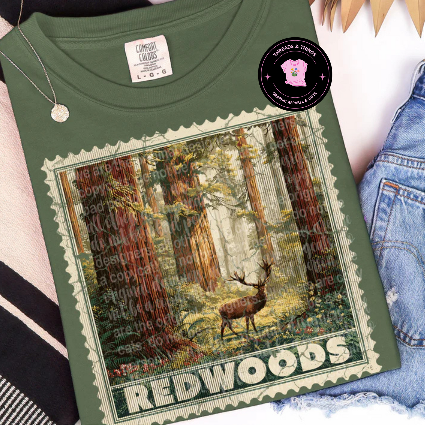 Redwoods Vintage Stamp Tee