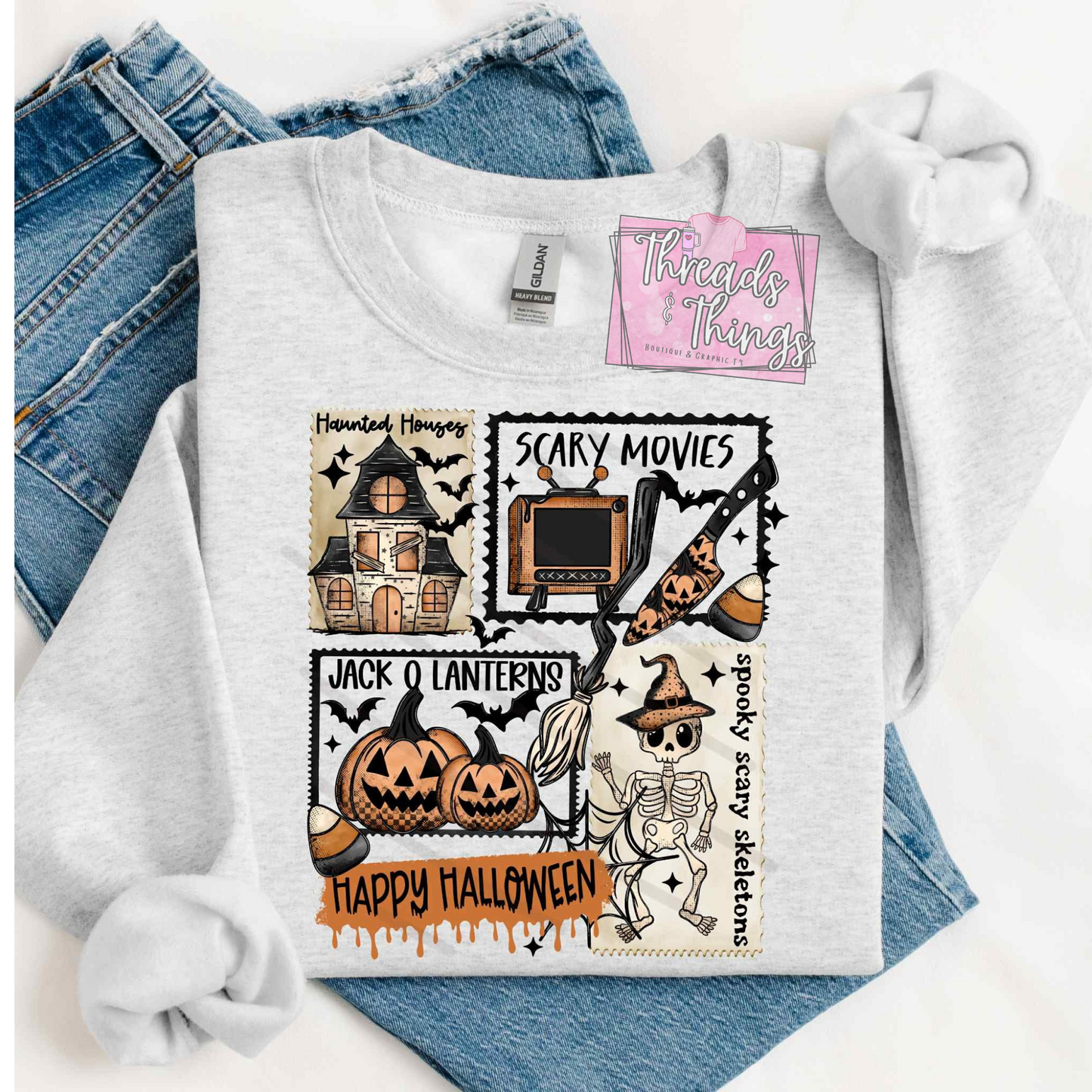 Halloween Stamp Collage Tshirt