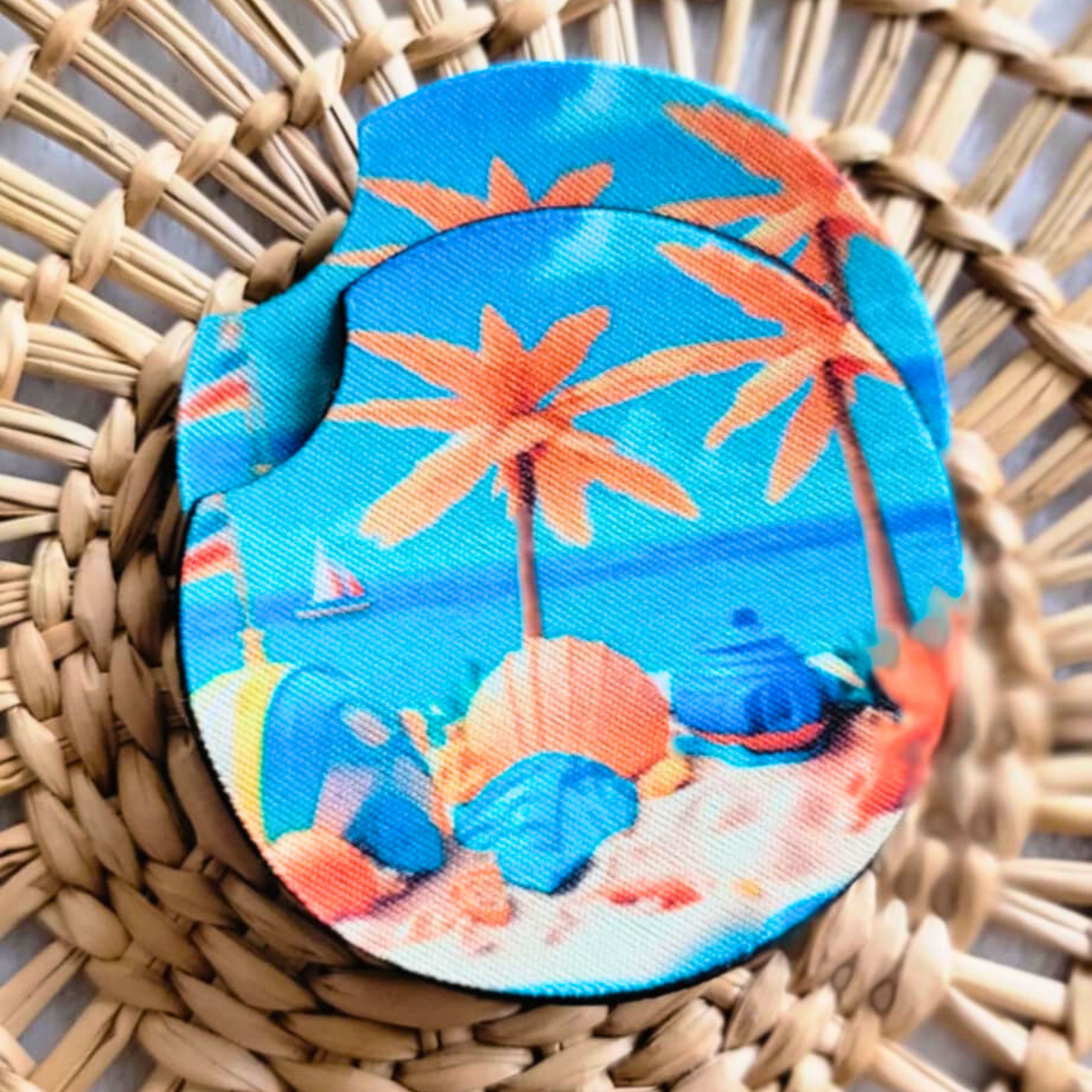 Take Me To The Beach Neoprene Car Coasters
