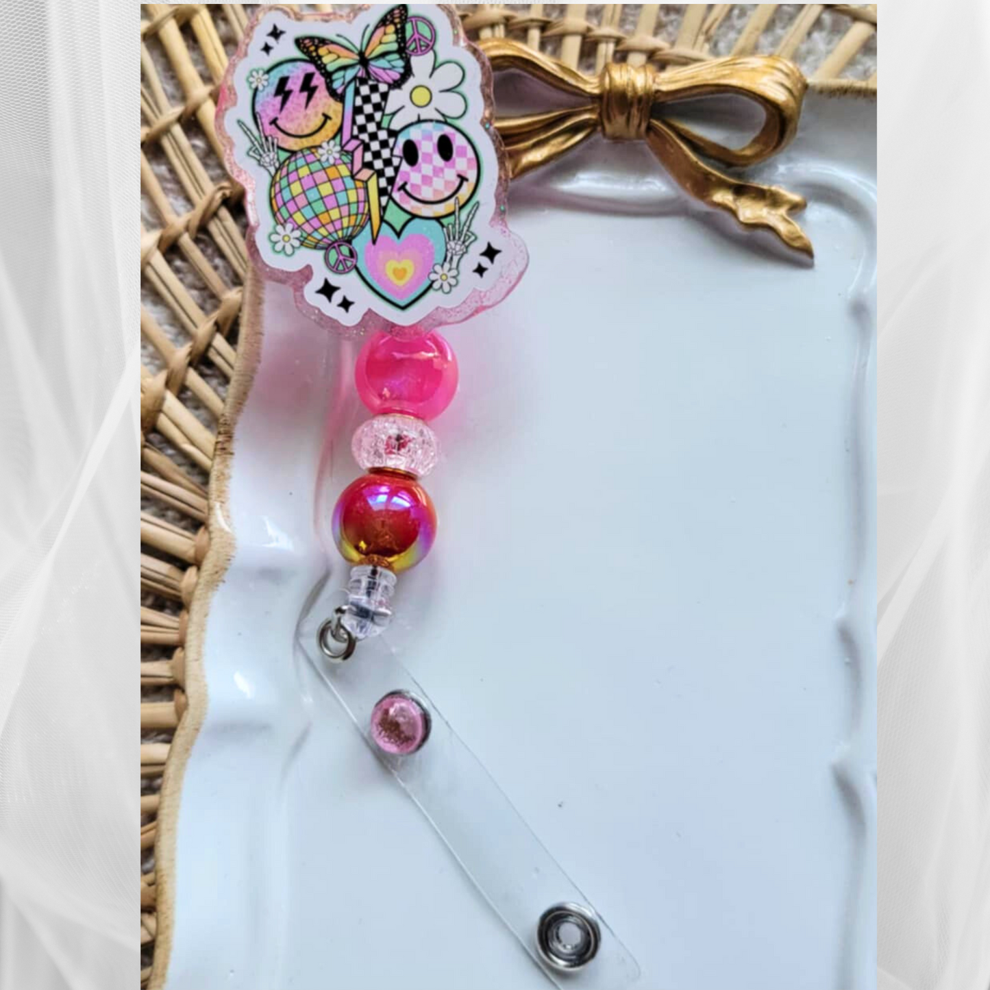 Retractable Beaded Badge Reels