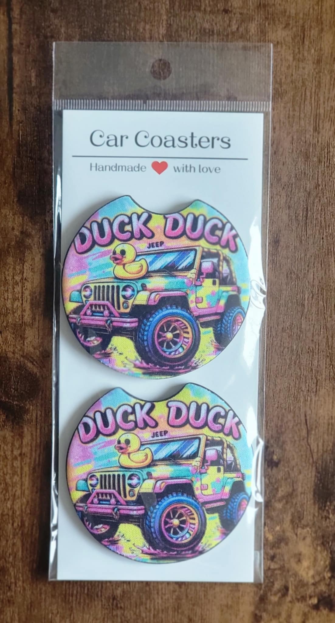 Duck Duck Jeep Neoprene Car Coasters