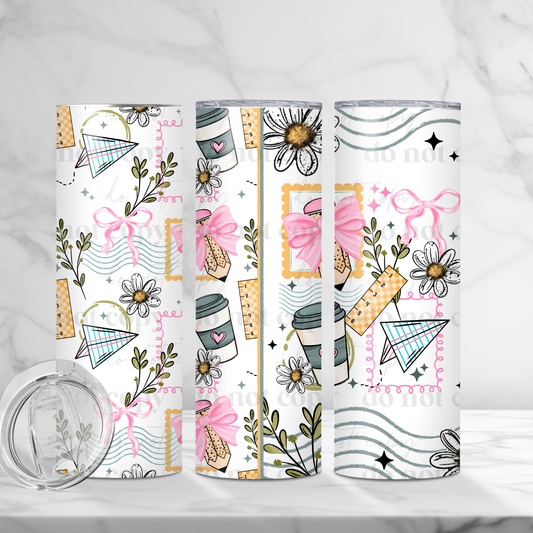 PENCILS AND BOWS 20OZ SKINNY TUMBLER