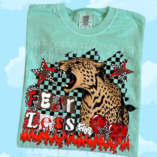 Fearless Checkered Background DTF Tshirts