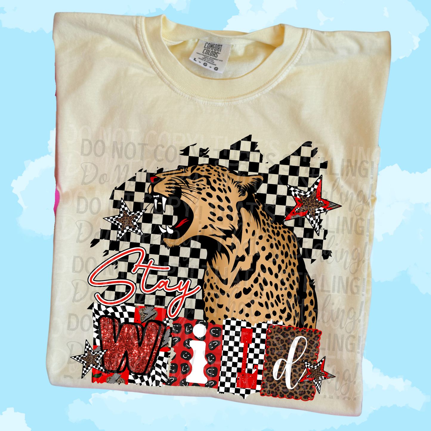 Stay Wild Checkered Background DTF Tshirts
