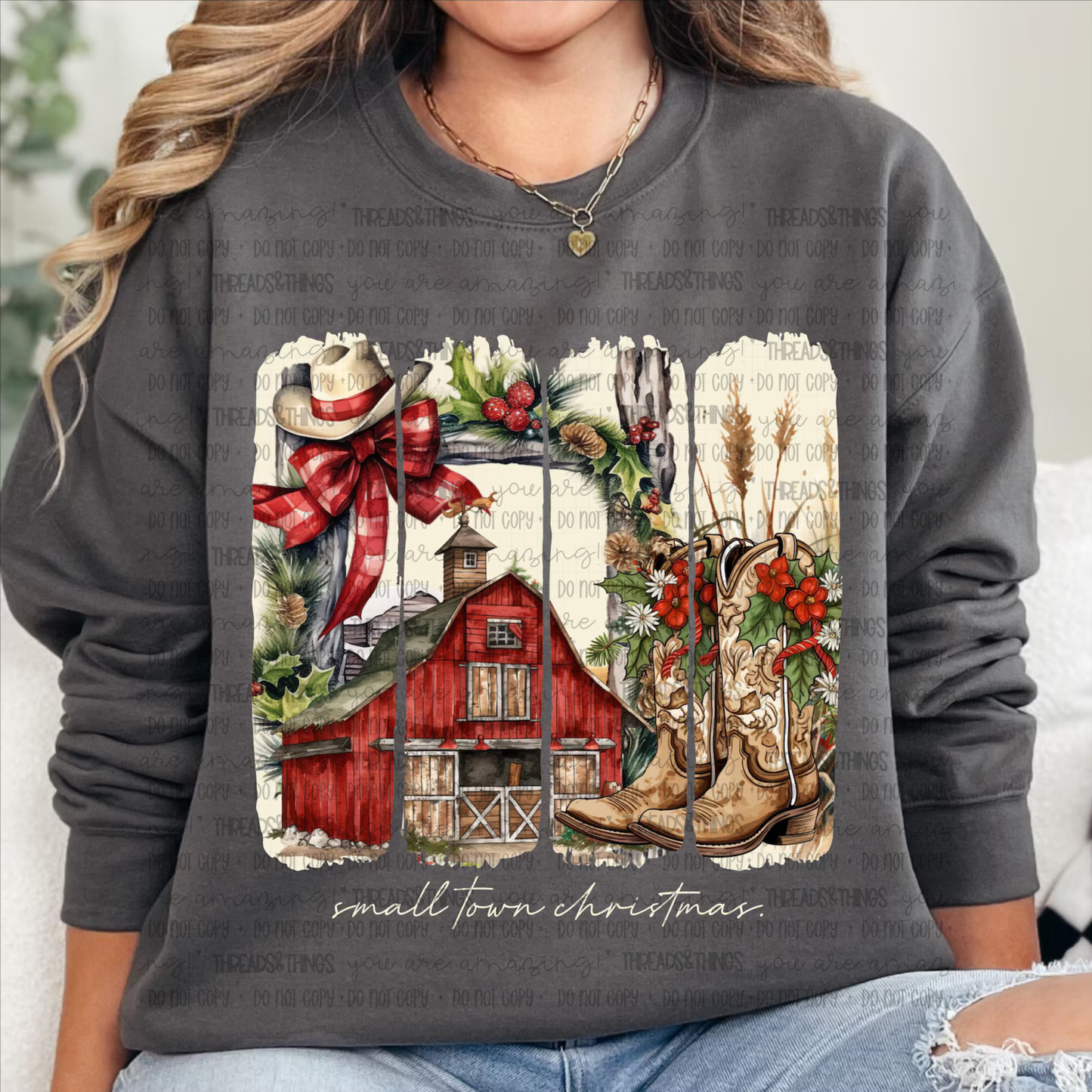 Small Town Christmas Crewneck Sweatshirts