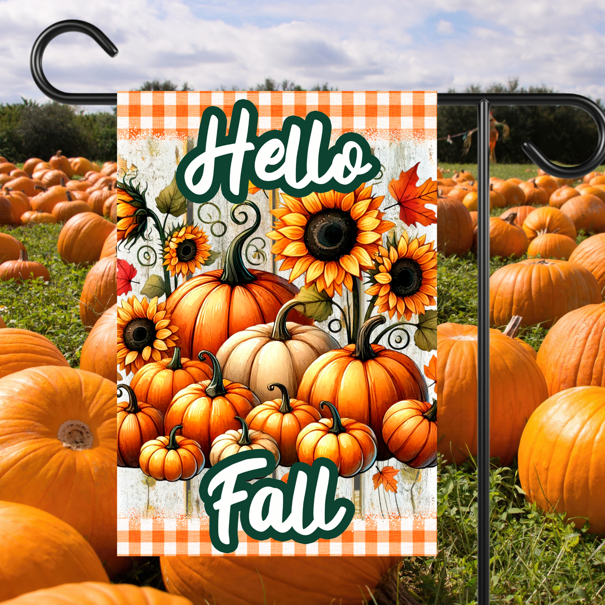 Hello Fall Pumpkins Garden Flag