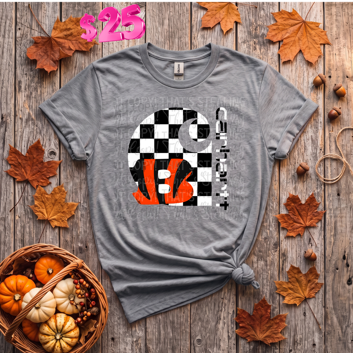 CB Checkered Background DTF Crewneck