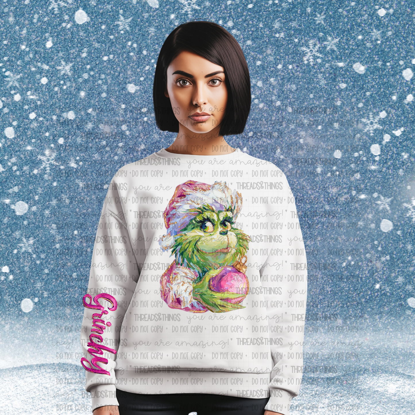 Green Guy with Sleeve Design Crewneck