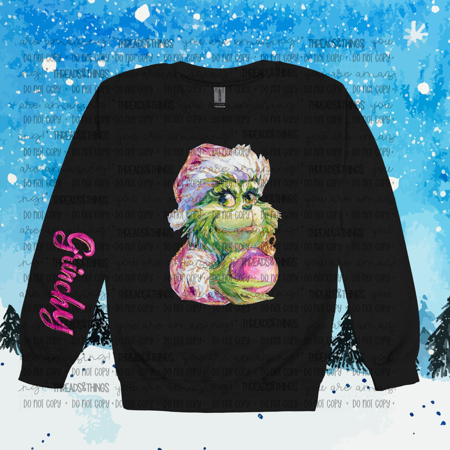 Green Guy with Sleeve Design Crewneck
