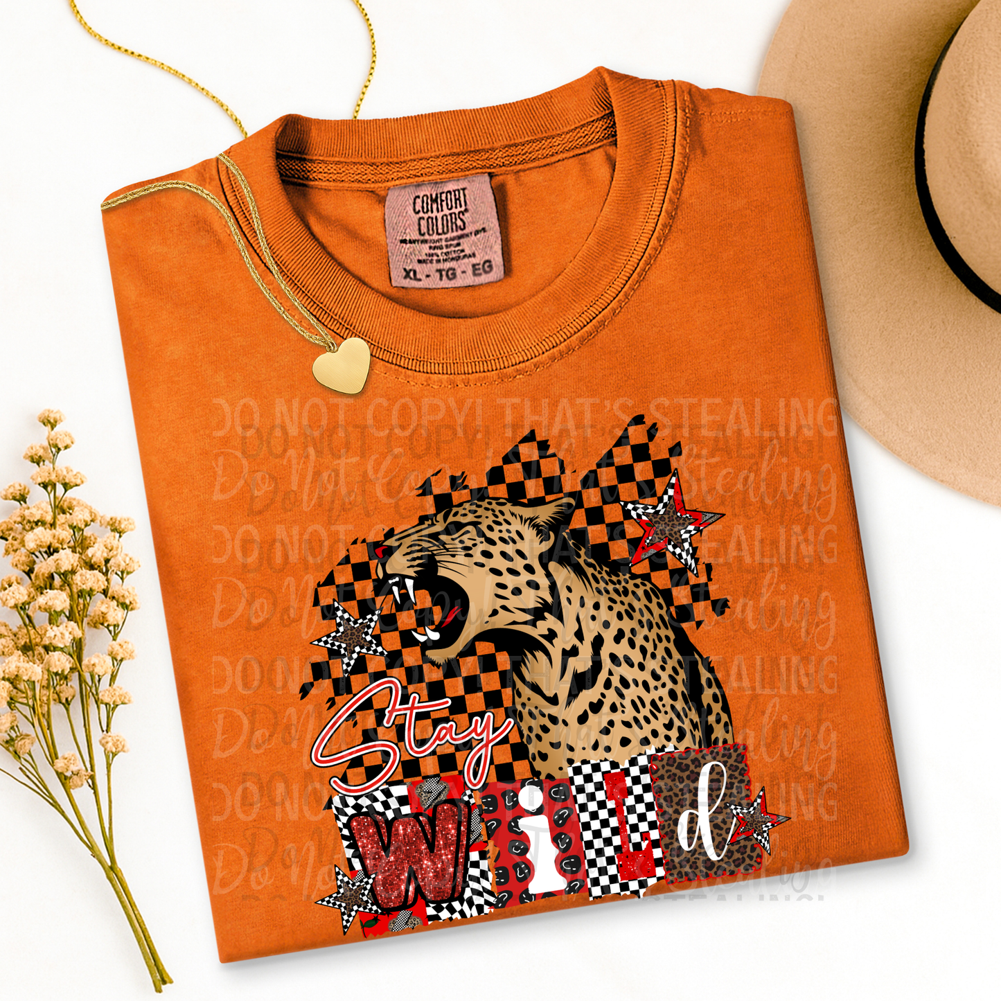 Stay Wild Checkered Background DTF Tshirts