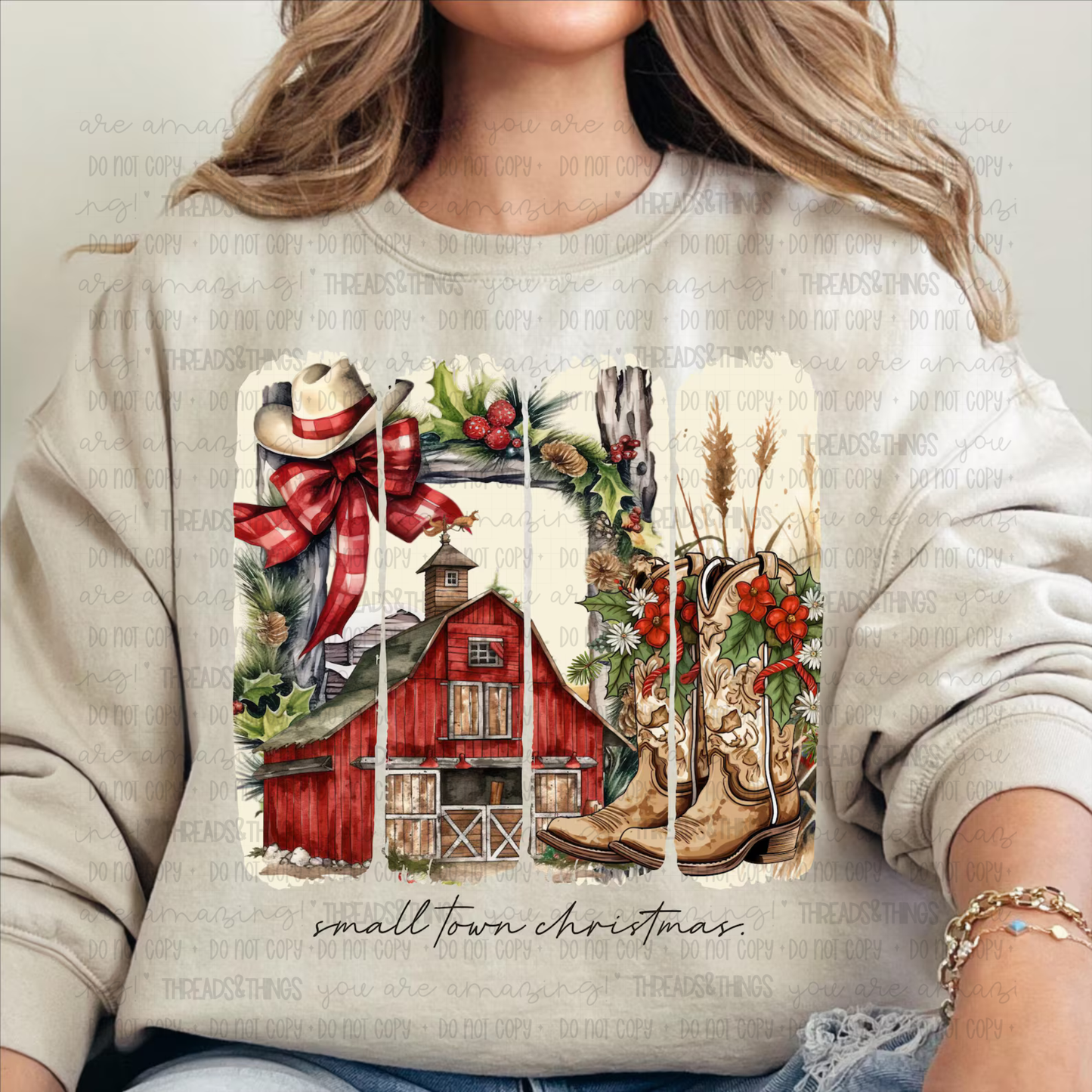 Small Town Christmas Crewneck Sweatshirts