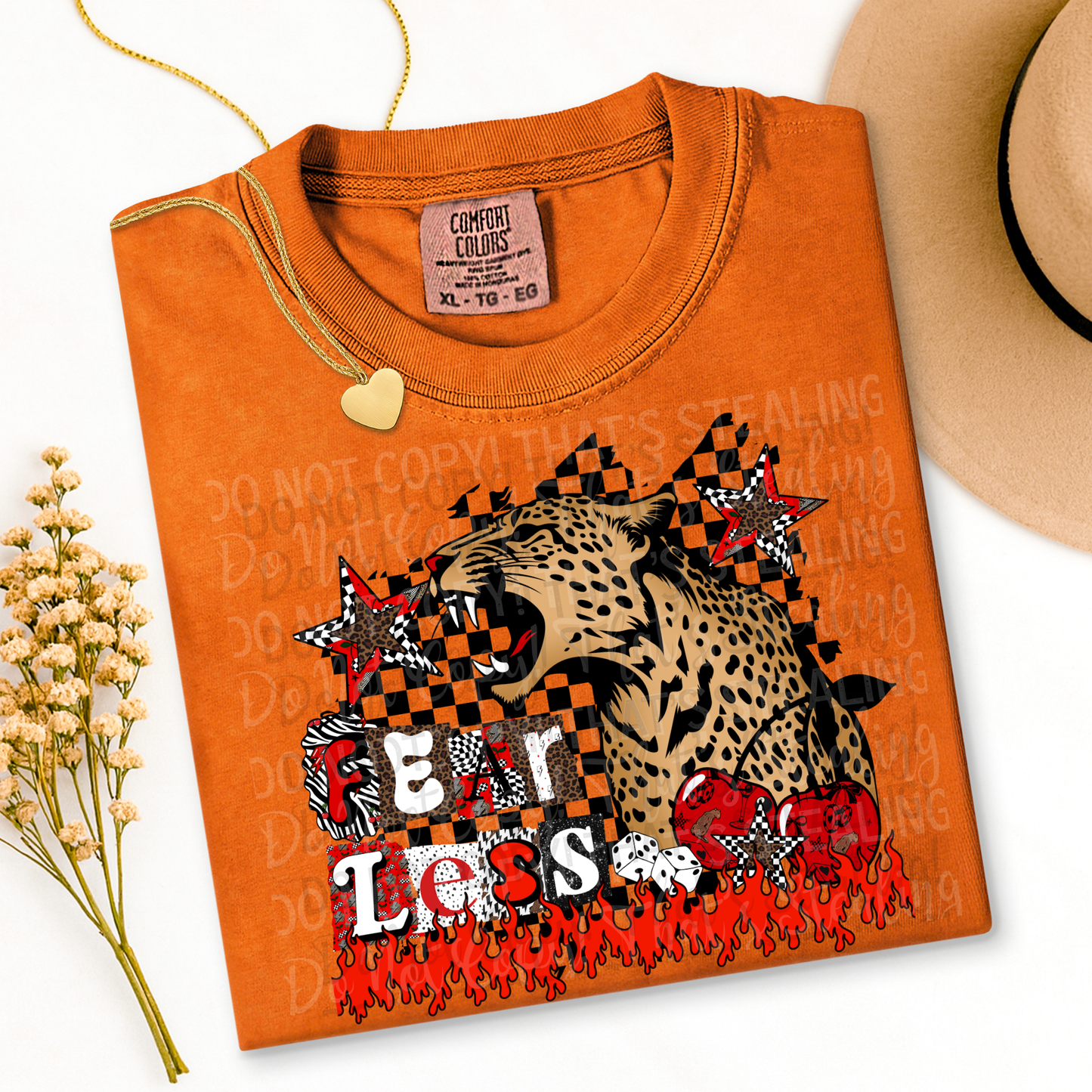 Fearless Checkered Background DTF Tshirts