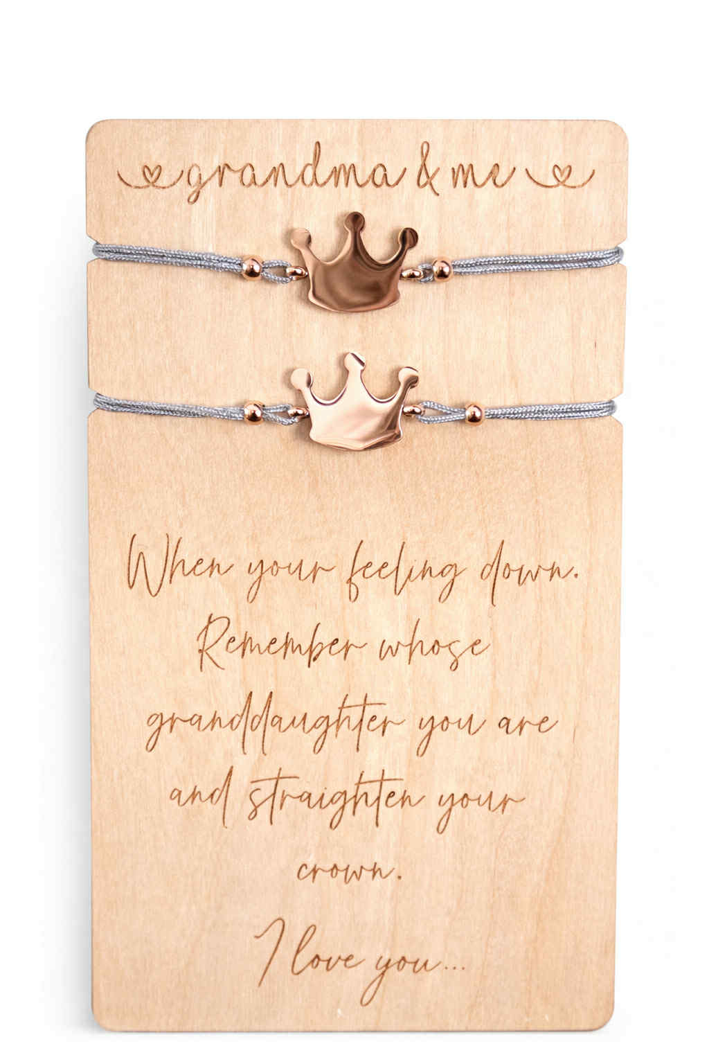 RTS: Crown Bond Bracelet Set - Grandmother & Granddaughter