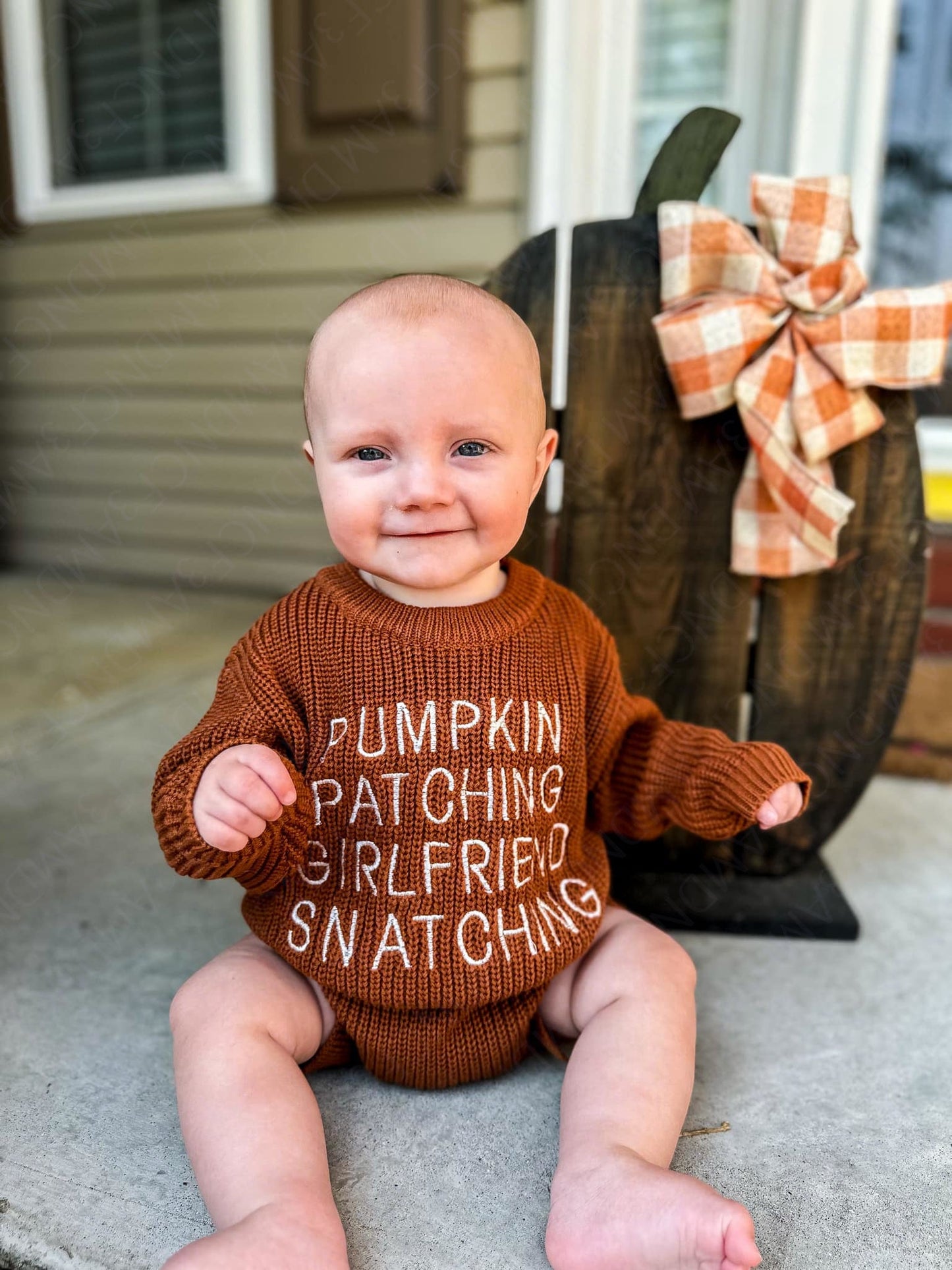 RTS: Pumpkin Patch Knit Onesie and Sweater