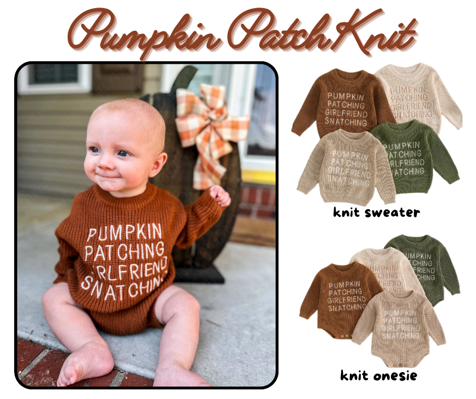 RTS: Pumpkin Patch Knit Onesie and Sweater