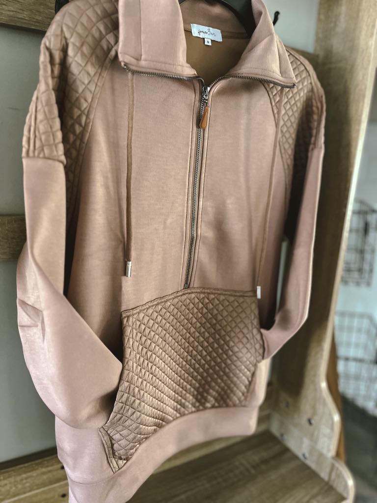 RTS:  FOREVER3AM BRANDED QUINN QUILTED HALF ZIP PULLOVERS-