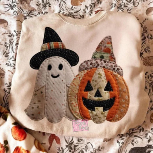 Ghost and Pumpkin Patchwork