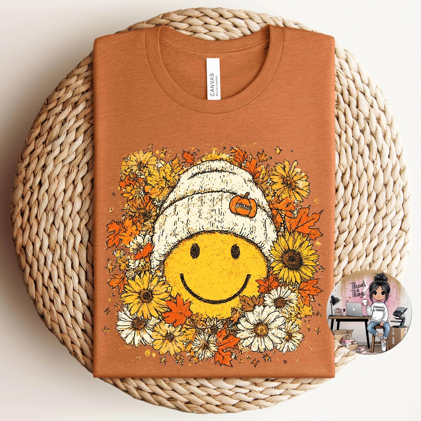 Boho Smiley with Beanie
