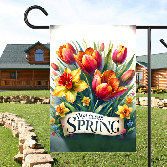 Welcome Spring Garden Flag