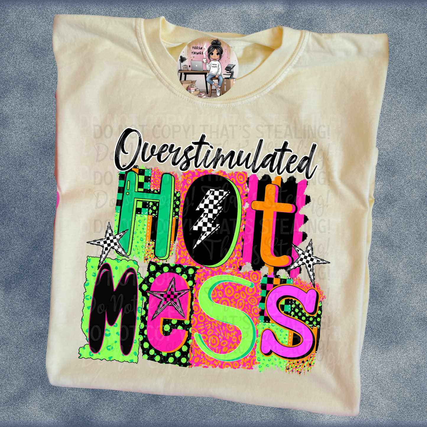 Over Stimulated DTF Tshirt