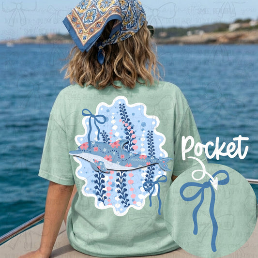 FLORAL SHARK DTF TSHIRT FRONT/BACK DESIGNS