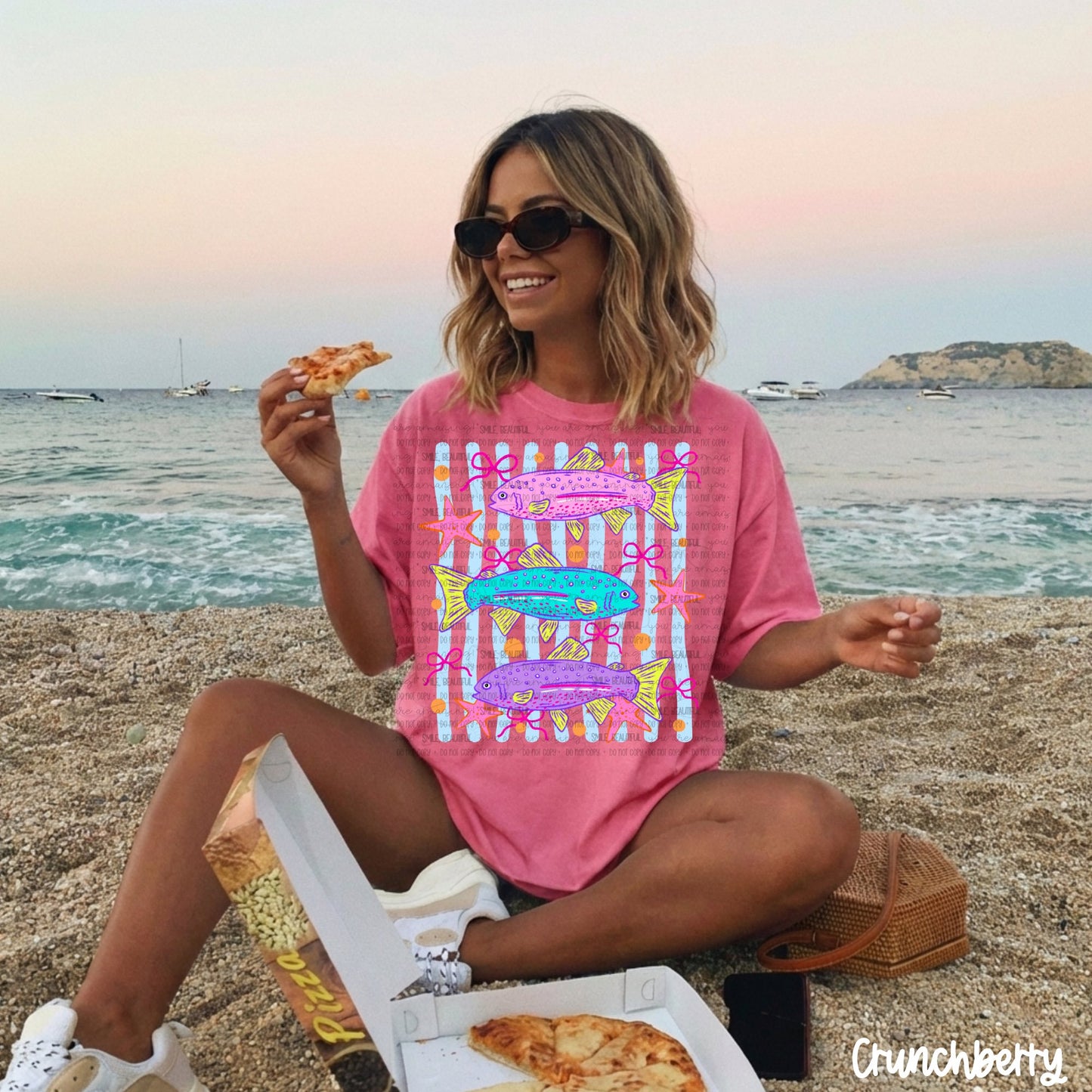 Here Fishy Fishy Multi-Color DTF Shirt