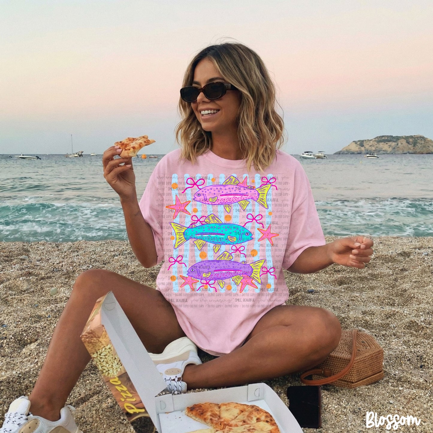 Here Fishy Fishy Multi-Color DTF Shirt