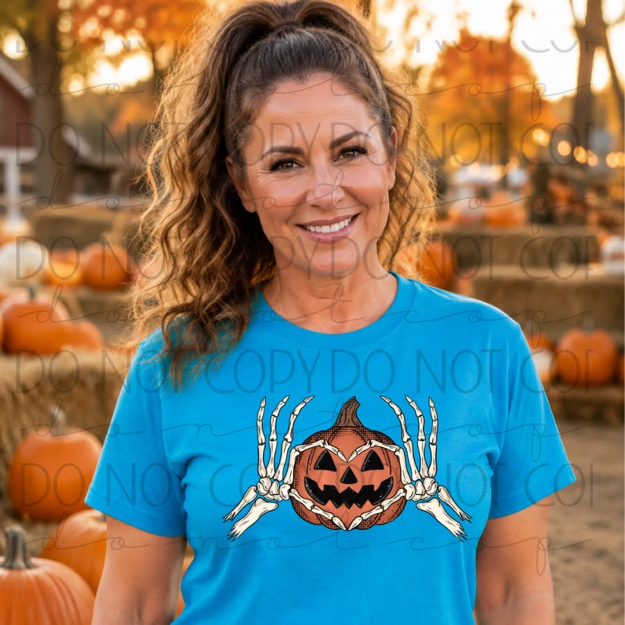 Heart Hand Pumpkin DTF Tshirt