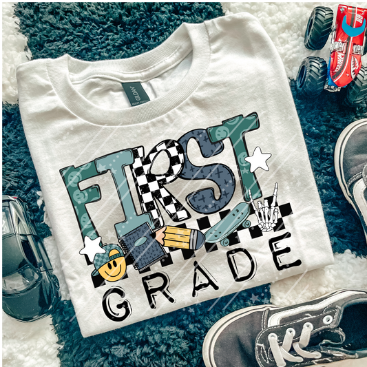 First Grade DTF Tshirt- green