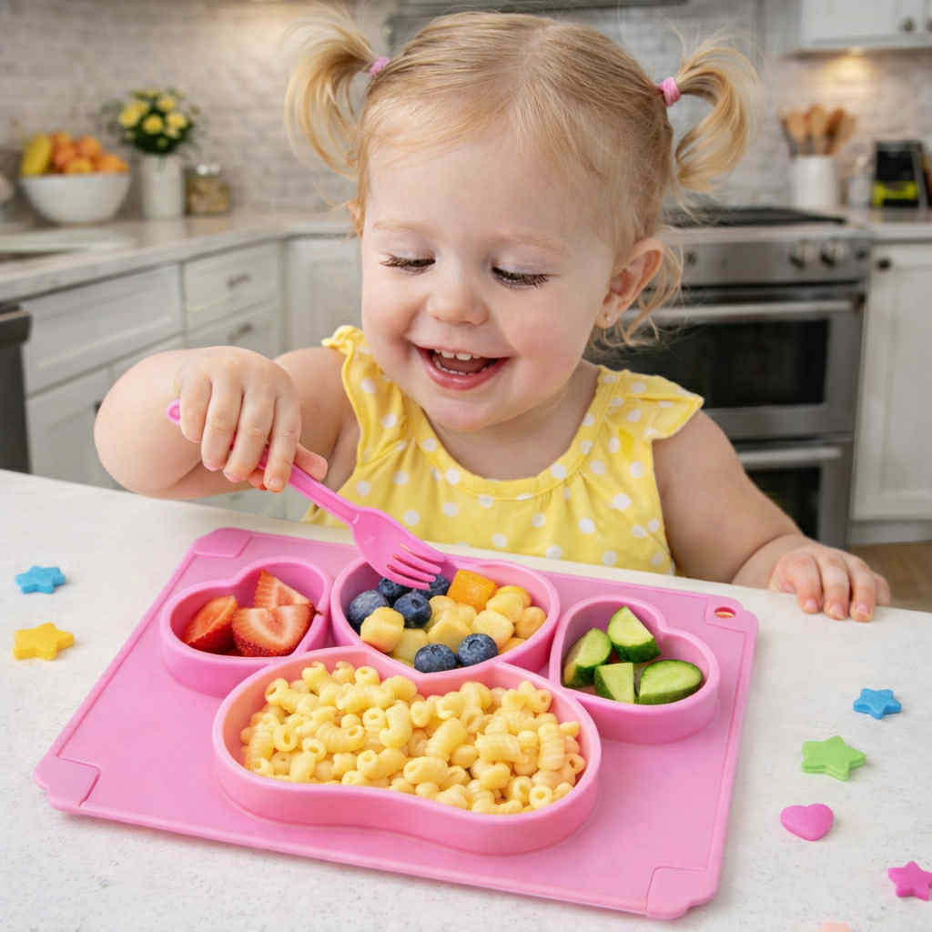 RTS: Kids Silicone Heart Bento Box Placemats