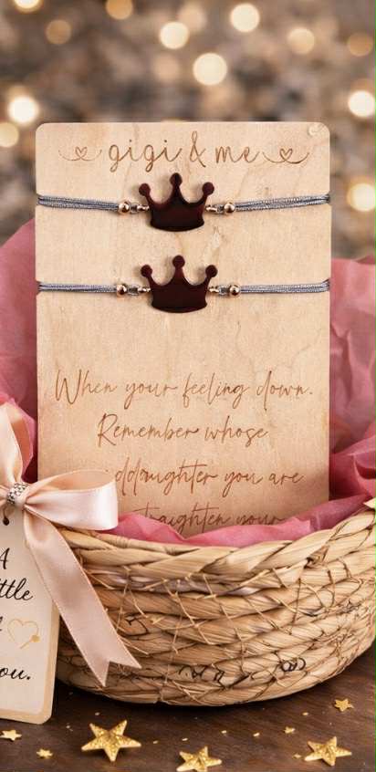 RTS: Crown Bond Bracelet Set - Grandmother & Granddaughter