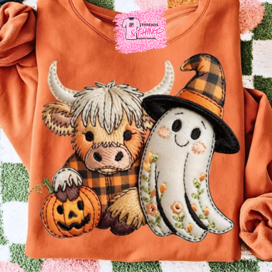 Highland Cow and Ghost Buddies