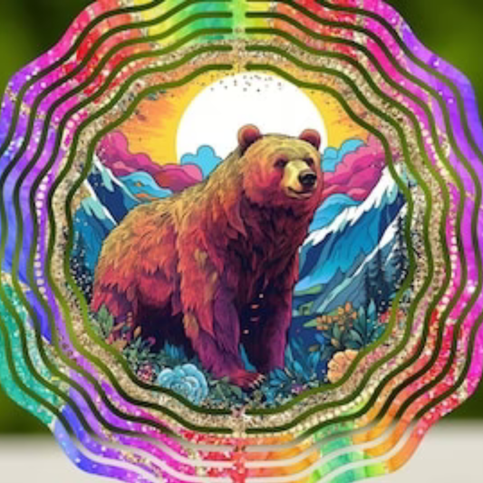 Bear in the Mountains 3D Wind Spinner