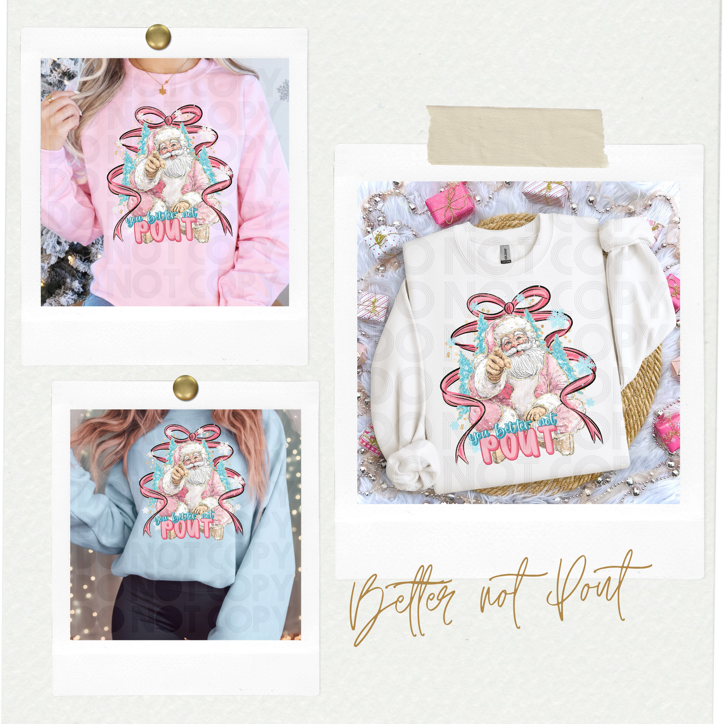 You Better Not Pout DTF Crewneck Sweatshirt