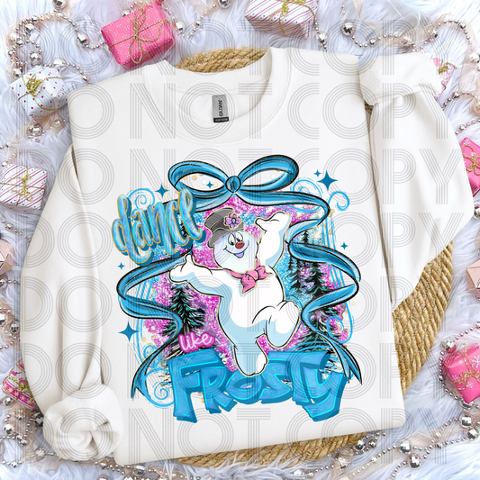 Dancing Snowman DTF Crewneck Sweatshirt