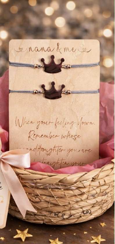 RTS: Crown Bond Bracelet Set - Grandmother & Granddaughter