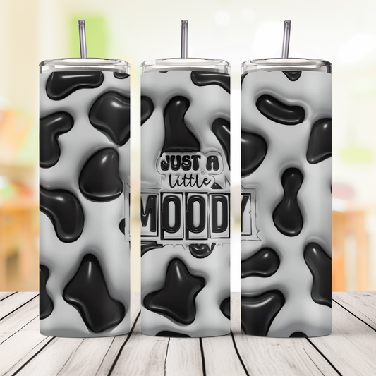 Cow Print Moody 20oz Skinny Tumbler
