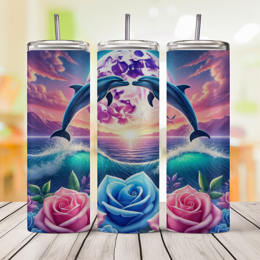 Dolphins 20oz Skinny Tumbler