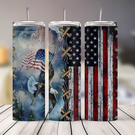 American Flag and Eagle 20oz Tumbler