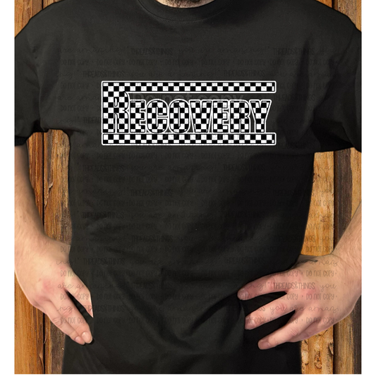 Recovery black & white checkered Tshirt