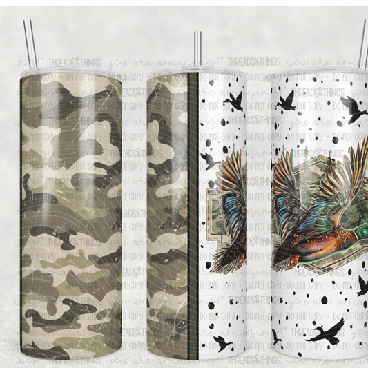 CAMO AND DUCKS 20OZ SKINNY TUMBLER