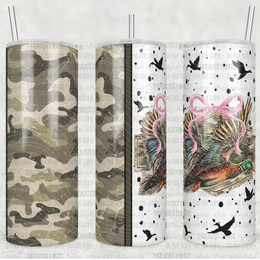 CAMO AND DUCKS BOW 20OZ SKINNY TUMBLER